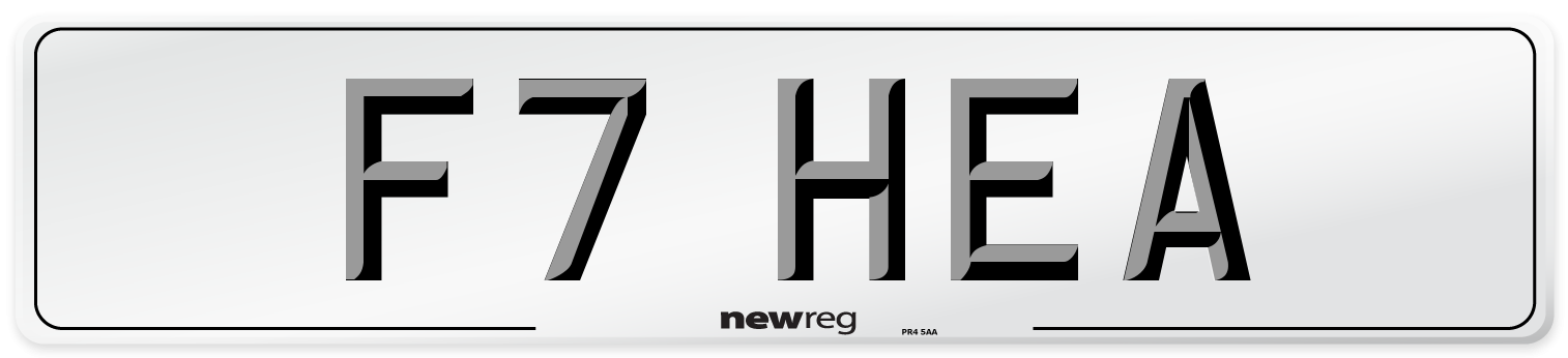 F7 HEA Number Plate from New Reg